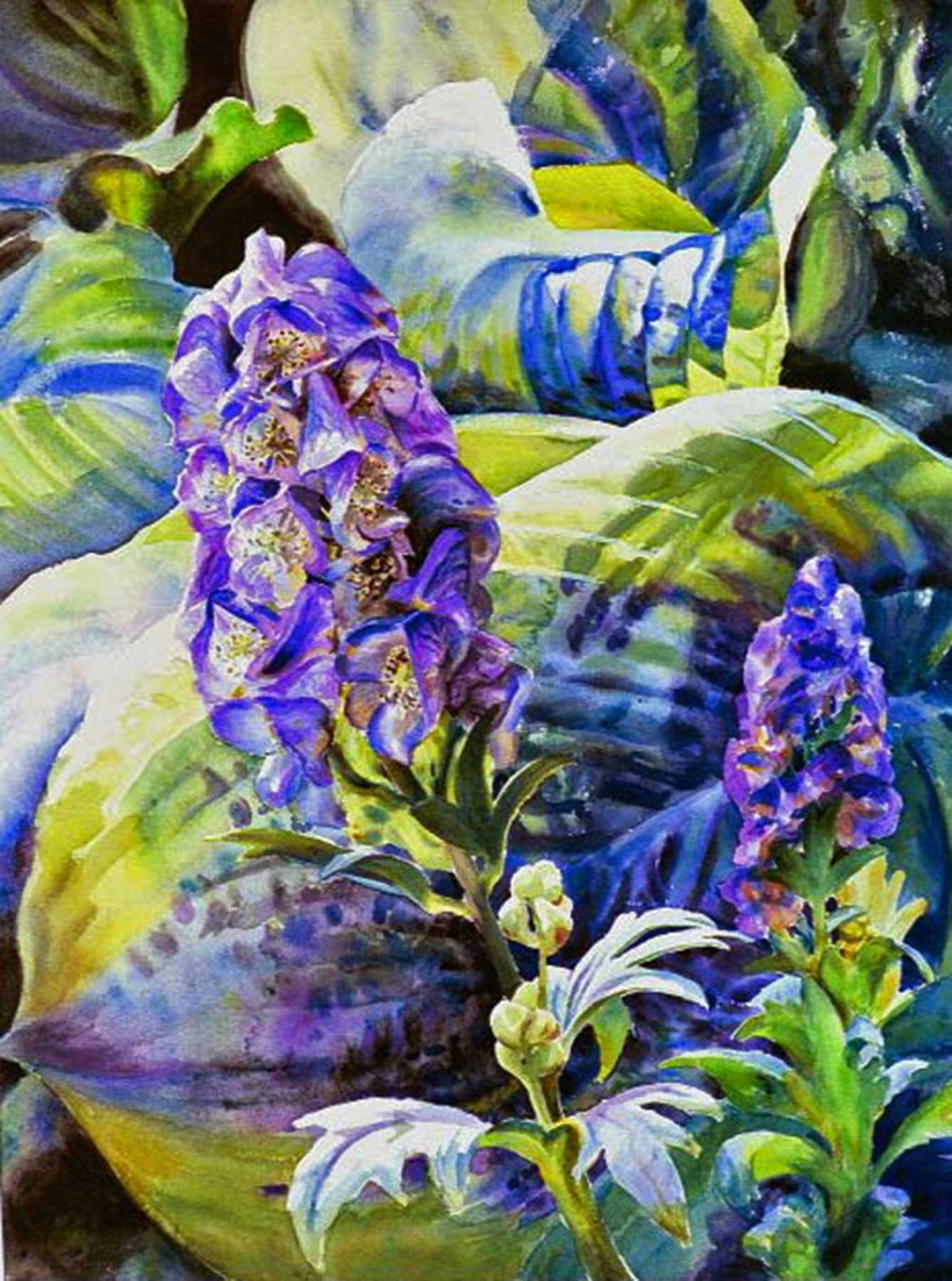 Delphinium, Watercolor, 28" x 22", Sold