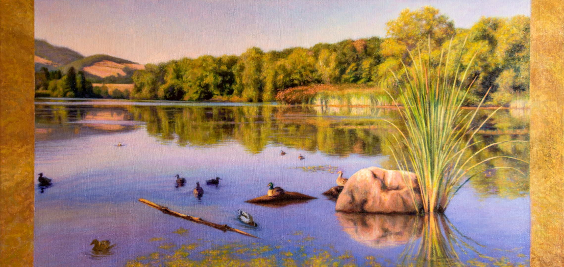 Seasons at the Lake - Summer, Oil, 24" x 50", Sold