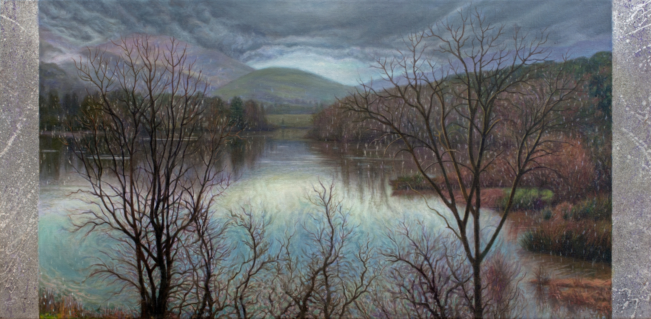 Seasons at the Lake - Winter, Oil, 24" x 50", Sold