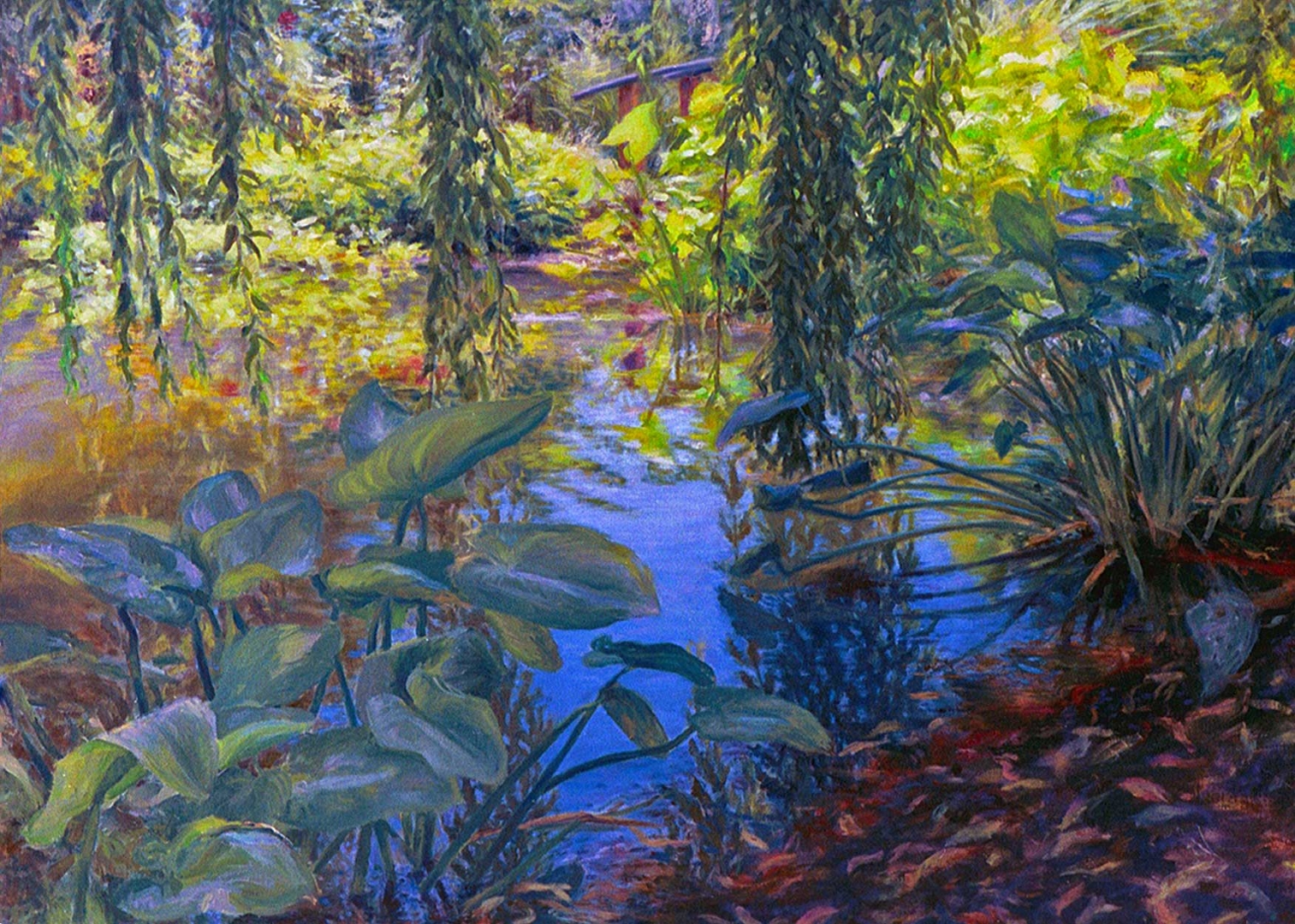 Summer at the Pond, Oil, 36" x 44", Sold